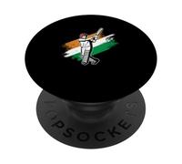 Jugador de Cricket Bandera de la India | Equipo de Cricket Indio | Cricketer PopSockets PopGrip Adhesivo