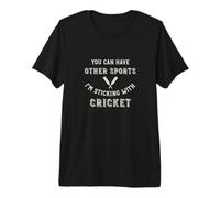 Jugador de Cricket Me quedo con Cricket Camiseta Premium