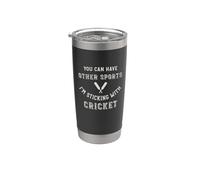 Jugador de cricket Me quedo con Cricket Vaso térmico de acero inoxidable de doble pared