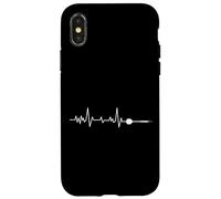 Jugador de dardos con línea de latidos del corazón de dardos Carcasa para iPhone X/XS