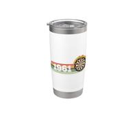 Jugador de dardos Cumpleaños nacido en 1961 Juego de Dardos Vaso térmico de acero inoxidable de doble pared