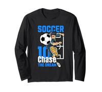 Jugador de fútbol Acción Arte Chase The Dream Diseño Manga Larga