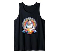 Jugador de Handpan meditativo Frente a un Mandala 1 - Fan Fun Camiseta sin Mangas