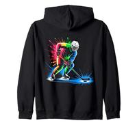 Jugador de hockey sobre hielo Colorido Sport Splash Sudadera con Capucha