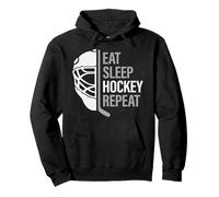 Jugador de Hockey sobre Hielo Come Dormir Hockey Repeat Hombres y jóvenes Sudadera con Capucha