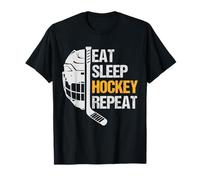 Jugador de Hockey sobre Hielo Come Dormir Hockey Repetir jóvenes niños Hombres Camiseta