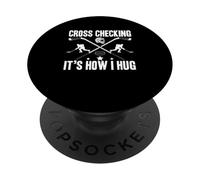 Jugador de Hockey sobre Hielo Deportes Cruz Divertido Comprobación es cómo Abrazo PopSockets PopGrip Adhesivo