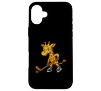 Jugador de hockey sobre hielo Funny Giraffe Carcasa para iPhone 16 Plus