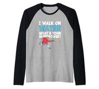 Jugador de Hockey sobre Hielo I Walk On Water ¿Cuál es tu Superpoder Camiseta Manga Raglan