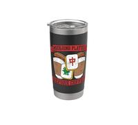 Jugador de Mahjong Antes del Juego de Mesa Amante del Café Jugador de Mahjong Vaso térmico de acero inoxidable de doble pared