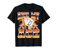 Jugador de póker Kiss My Ace, Juego de Casino al Estilo Pirata de los 90 Camiseta