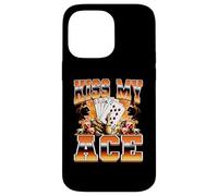 Jugador de póker Kiss My Ace, Juego de Casino al Estilo Pirata de los 90 Carcasa para iPhone 14 Pro MAX