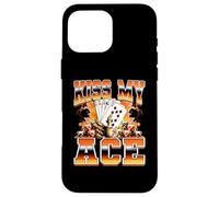 Jugador de póker Kiss My Ace, Juego de Casino al Estilo Pirata de los 90 Carcasa para iPhone 16 Pro MAX