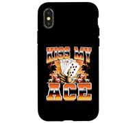 Jugador de póker Kiss My Ace, Juego de Casino al Estilo Pirata de los 90 Carcasa para iPhone X/XS