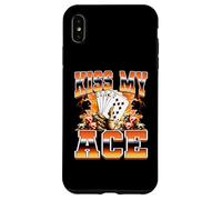 Jugador de póker Kiss My Ace, Juego de Casino al Estilo Pirata de los 90 Carcasa para iPhone XS MAX