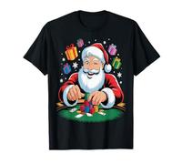 Jugador de Santa Poker Funny Christmas Casino Design Camiseta