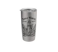 Jugador De Tenis Divertido Vintage Patrona Santa Teresa Deporte Vaso térmico de acero inoxidable de doble pared