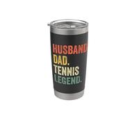 Jugador De Tenis Marido Papá Tenis Leyenda Vintage Vaso térmico de acero inoxidable de doble pared