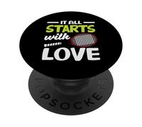 Jugador de Tenis Todo Comienza con Amor PopSockets PopGrip Adhesivo