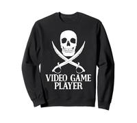 Jugador De Videojuegos Pirata Cráneo Bandera Velero Jugador Piratas Sudadera