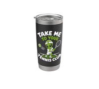 Jugador del club de tenis Alien UFO secuestro nave espacial Vaso térmico de acero inoxidable de doble pared
