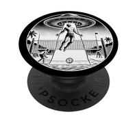 Jugador Masculino de Voleibol Playa - Hermosa Manhattan Beach PopSockets PopGrip Adhesivo