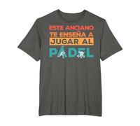 Jugador Padel Este Anciano Enseña A Jugar Al Pádel Padelista Camiseta, Hombre Tallas Grandes, Asfalto, 2X Alto