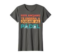 Jugador Padel Este Anciano Enseña A Jugar Al Pádel Padelista Camiseta, Mujer, Asfalto, 3XL