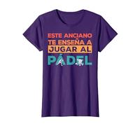 Jugador Padel Este Anciano Enseña A Jugar Al Pádel Padelista Camiseta, Mujer, Morado, M