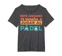 Jugador Padel Este Anciano Enseña A Jugar Al Pádel Padelista Camiseta, Mujer Tallas Grandes, Jaspeado Oscuro, 2XL Grande