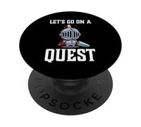 Jugador RPG Let's Go On A Quest Knight Warrior Player PopSockets PopGrip Adhesivo