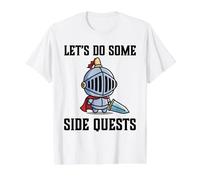 Jugador RPG Vamos a Hacer Algunas misiones secundarias Knight Warrior Player Camiseta gráfica económica, Hombre, Blanco, S