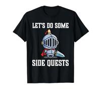Jugador RPG Vamos a Hacer Algunas misiones secundarias Knight Warrior Player Camiseta gráfica económica, Hombre, Negro, M