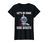 Jugador RPG Vamos a Hacer Algunas misiones secundarias Knight Warrior Player Camiseta gráfica económica, Mujer, Negro, M