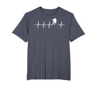 Jugadores De Hockey sobre Hielo Latidos De Corazón Camiseta, Hombre Tallas Grandes, Azul Jaspeado, 3X Alto