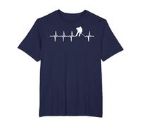 Jugadores De Hockey sobre Hielo Latidos De Corazón Camiseta, Hombre Tallas Grandes, Azul Marino, 5X Alto