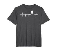 Jugadores De Hockey sobre Hielo Latidos De Corazón Camiseta, Hombre Tallas Grandes, Jaspeado Oscuro, 3X Alto