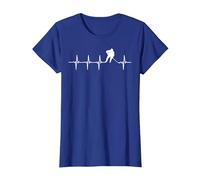 Jugadores De Hockey sobre Hielo Latidos De Corazón Camiseta, Mujer, Azul Real, S