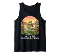 JUGAMOS EL SAXOFÓN AL Amanecer Banda Musical de Tortuga de ratón Rana Camiseta sin Mangas