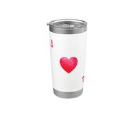 jugando a las cartas Ace of Hearts Skat Poker Vaso térmico de acero inoxidable de doble pared
