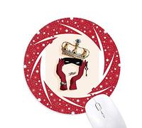 Jugando a Las Cartas patrón Diamante K Wheel Mouse Pad de Goma roja Redonda