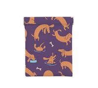 Jugando al Perro Salchicha, Squeeze Top Wallet Bolsa de Almacenamiento para Mujer Monedero pequeño Bolsa de Cambio