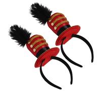 Jugaoge Gorro de circo para mujer, sombrero de cilindro, diadema británica, gorro de guardia real, accesorio para disfraz de Halloween, juego de 2 unidades, talla única