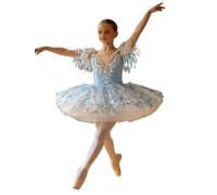 Jugaoge Niña Vestido De Ballet Body Clásico Bailar Competición Bota Espejo Perfume Gorro Planta Azul 3-4 años