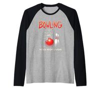 Jugar a los Bolos Porque asesinar está Mal, Humor para Gatos, Bolos, Amante de los Gatos Camiseta Manga Raglan