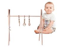 Jugar al gimnasio - Juguete plegable con marco de madera para recién nacidos,Juguetes de desarrollo temprano para guardería, sala de recién nacidos, sala de estar, centro de educación Hailerio