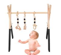 Jugar al gimnasio | Marco de pino de juguete plegable para recién nacidos | Juguetes de desarrollo temprano para guardería, sala de recién nacidos, sala de estar, centro de educación infantil