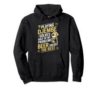 Jugar Djembe Resuelve Mis Problemas Cerveza Resuelve El Resto Sudadera con Capucha