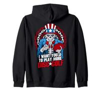 Jugar Más Disco Golf Frolf Patriótico Goth USA Uncle Sam Skull Sudadera con Capucha