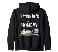 Jugar Muerto hasta el Lunes Humor Divertido zarigüeya Humor Fin de Semana Sudadera con Capucha